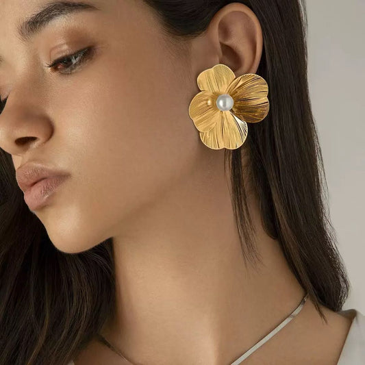 Golden Ginkgo Leaf Earrings
